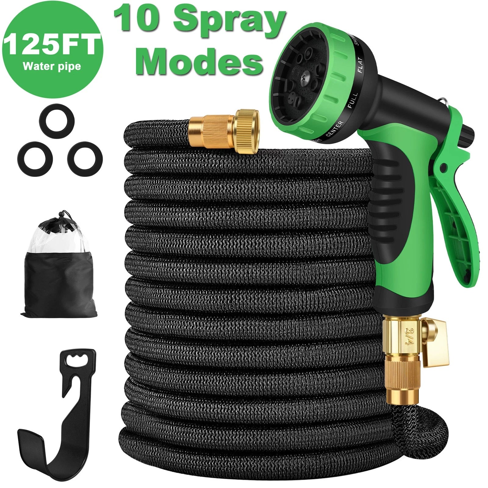 Stronger Expandable 3X Flexible Garden Hose Water Hose w Spray 50,75,100,150FT