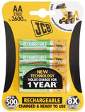 AA 2600 Mah Precharged Rechargeable Batteries Pack of 4 JCB
