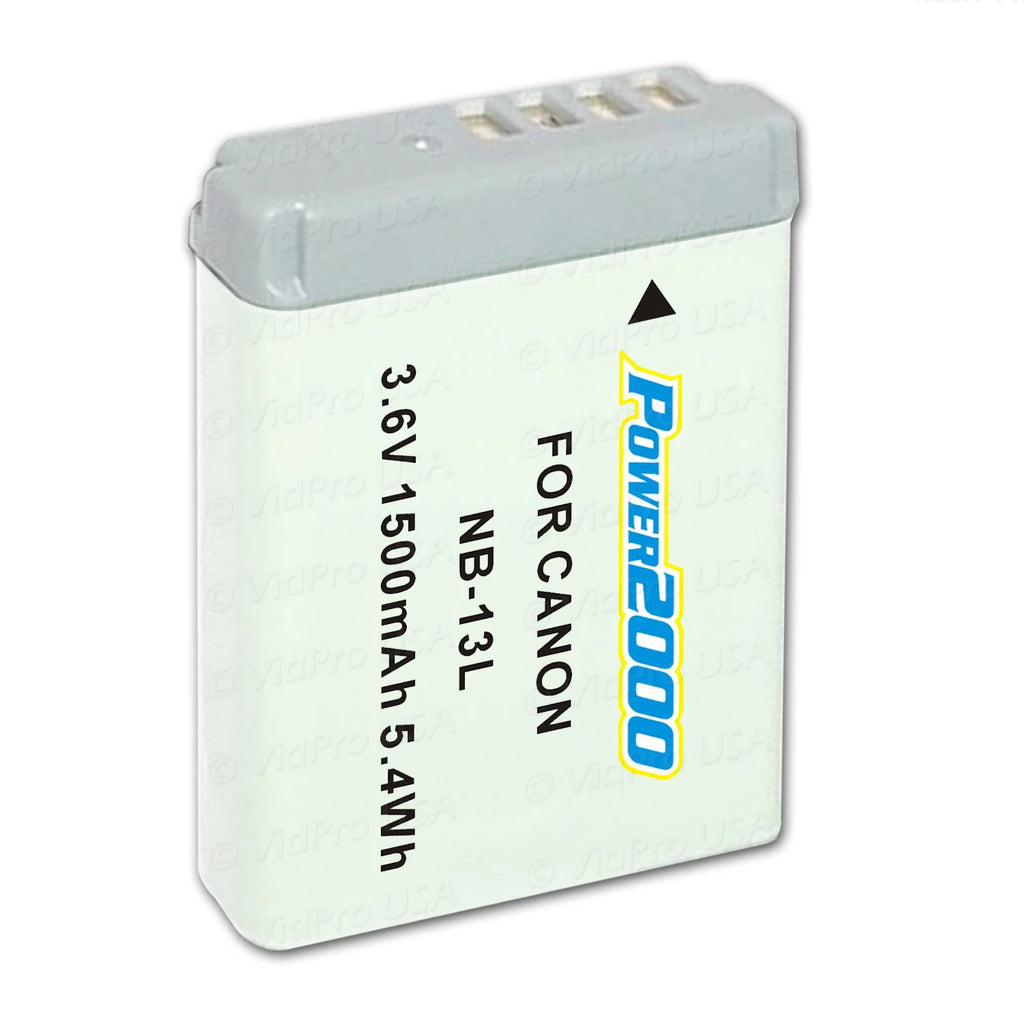 Power2000 NB-13L Battery + Charger for Canon G7X, G5X, G9X, SX740, SX720
