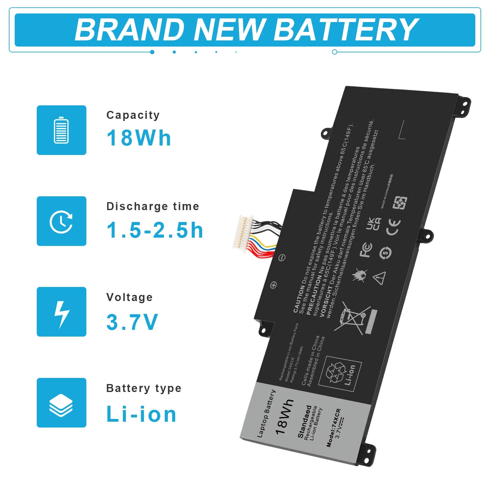Replacement 74XCR Battery For Dell Venue 8 Pro 5830 T01D Tablet 074XCR VXGP6 NEW