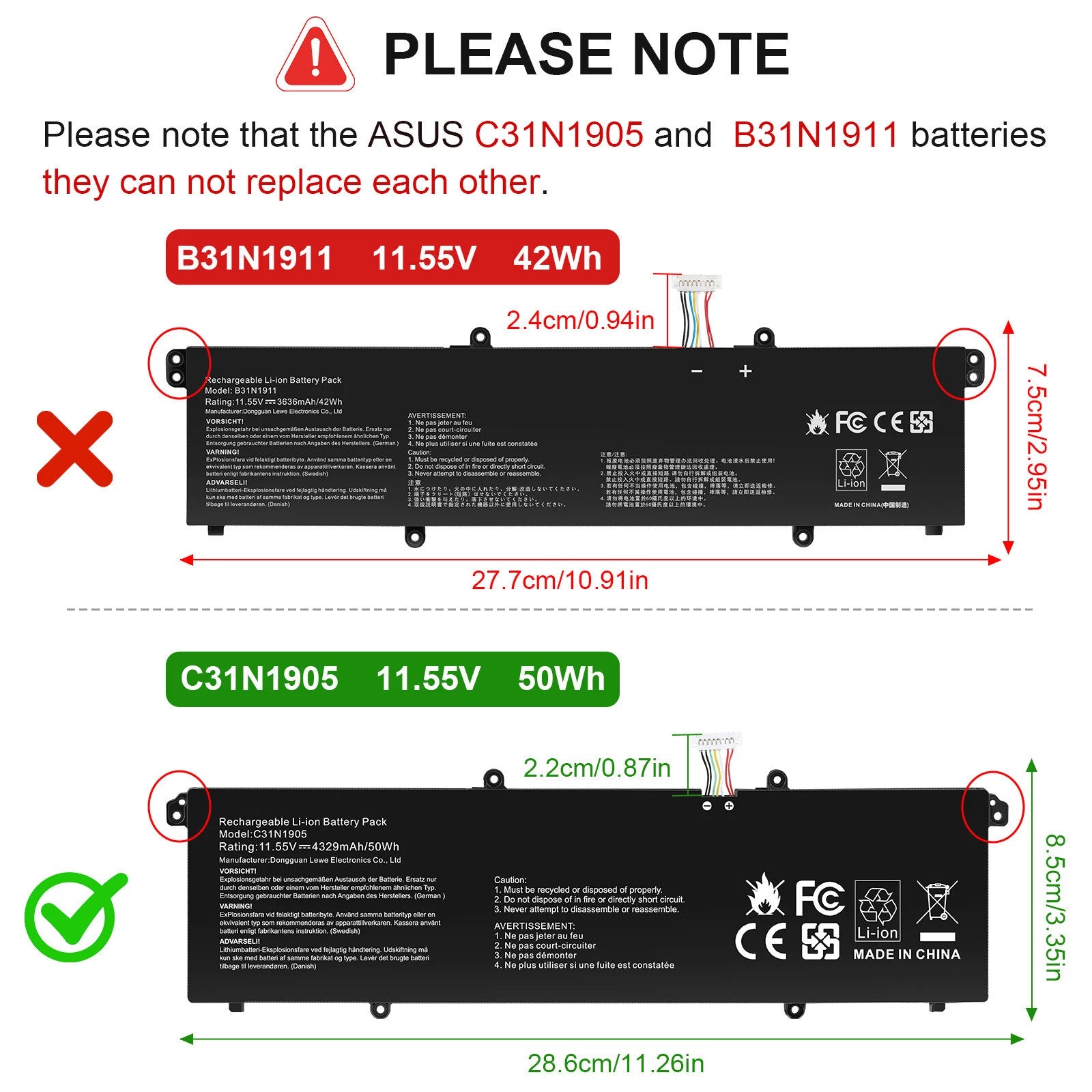 C31N1905 Battery For Asus VivoBook S13 S333JA S14 S433FA S433FL S15 S533 S533FA