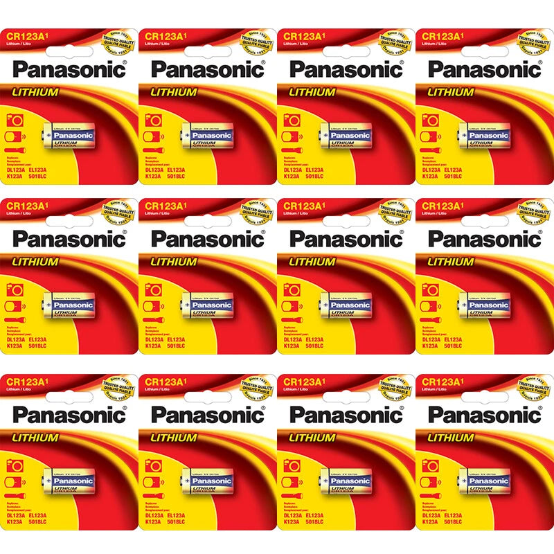 12 Pcs Panasonic CR123a CR 123 3V Lithium Battery Replaces EL123 K123A