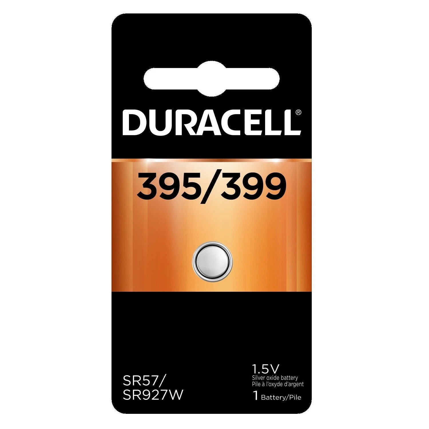 1 x 395/399 Duracell SIlver Oxide Battery (395, 399, AG7, SR57, SR927W, W)