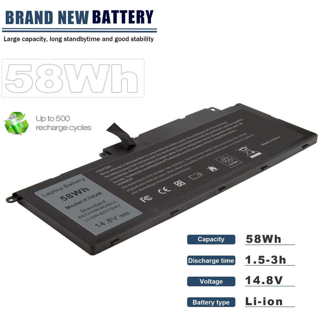F7HVR 062VNH G4YJM T2T3J Battery for Dell Inspiron 15 7537 17 7737 Series 58Wh