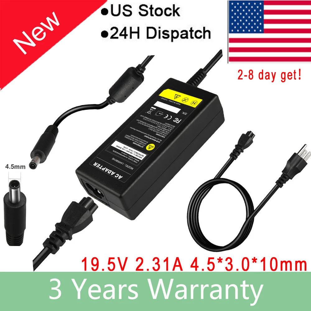 For DELL XPS 13 9333 9343 9350 L321X L322X 45W AC Charger Power Cord Adapter F