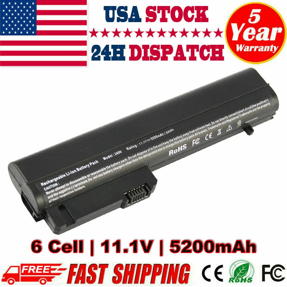 Battery for HP EliteBook 2530p 2540p COMPAQ NC2400 2533t HSTNN-FB22 EH767AA Fast