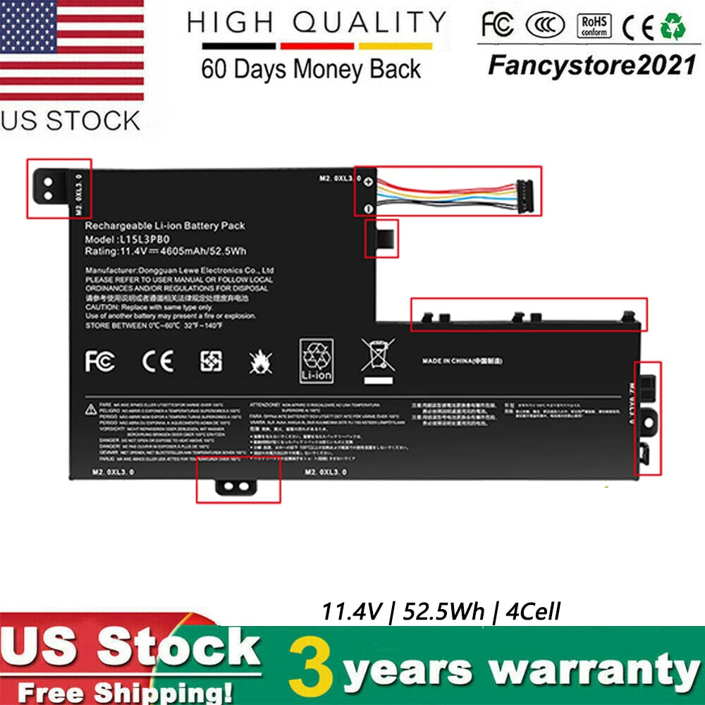 L15L3PB0 Battery For Lenovo Flex 5 1570 IdeaPad 320S-15ABR 520S-14IKB 52.5WH