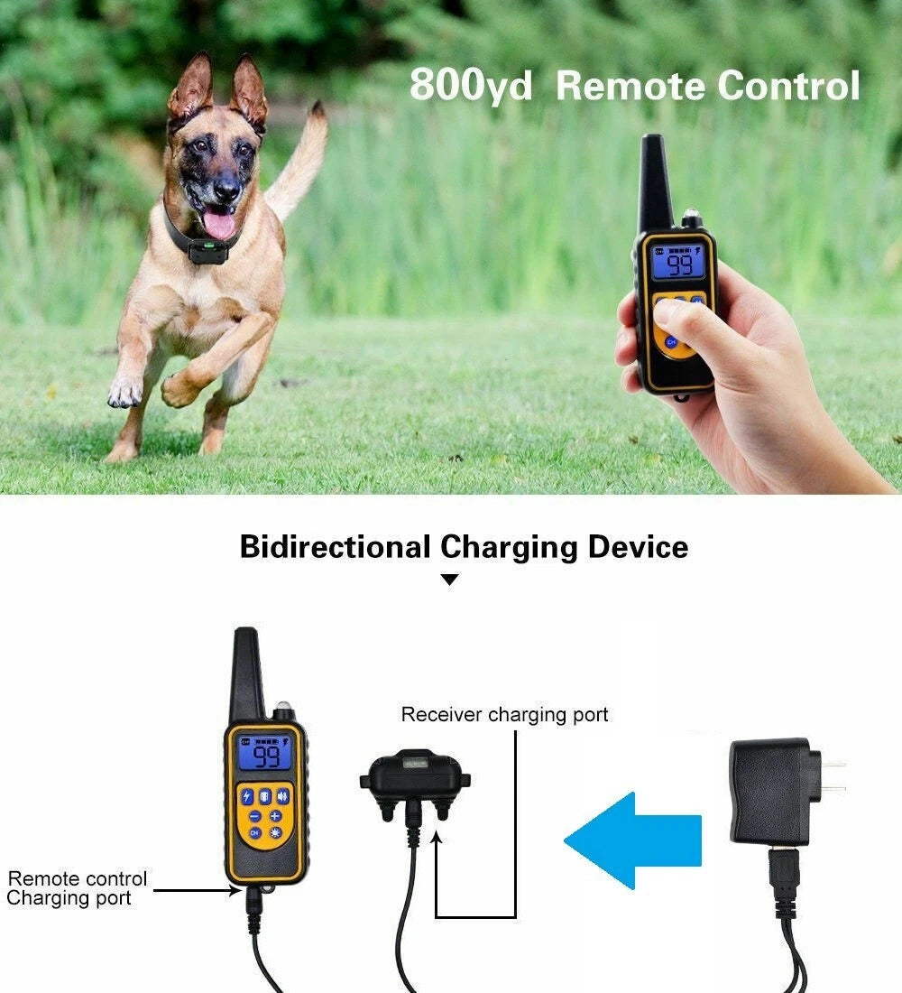 Waterproof Dog Training Electric Collar Rechargeable Remote Control 3000 FT