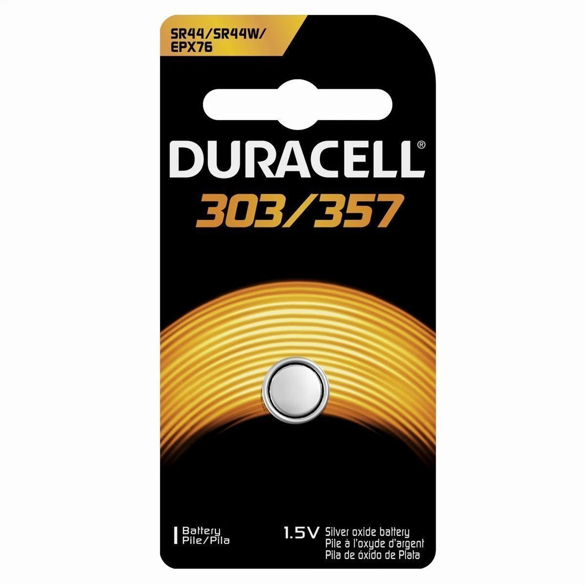 1 Duracell 303 357 SR44W AG13 LR44 Watch 0% Mercury Battery