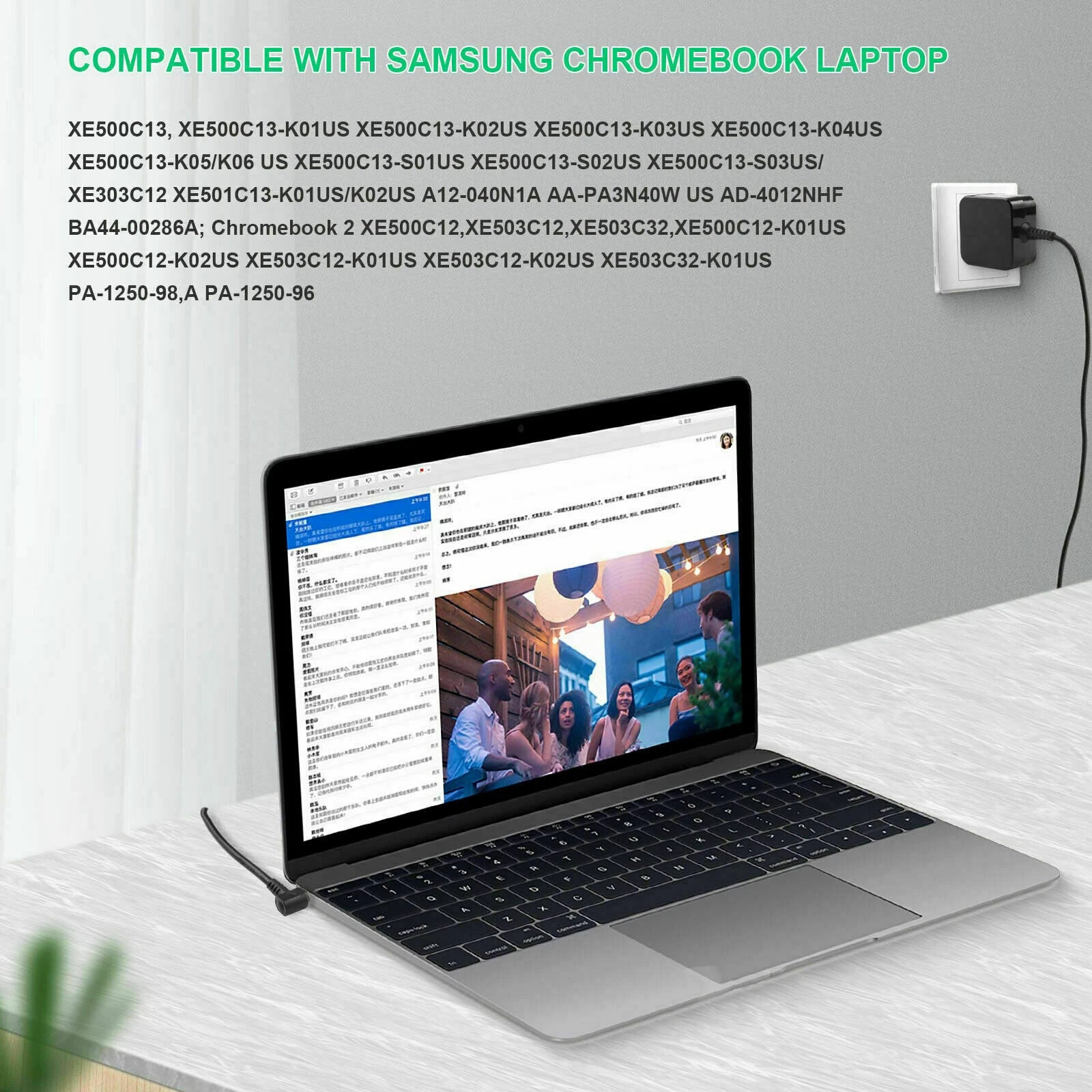 Charger for Samsung Chromebook 2 3 XE500C13 XE303 Series 5 7 Notebook AC Adapter