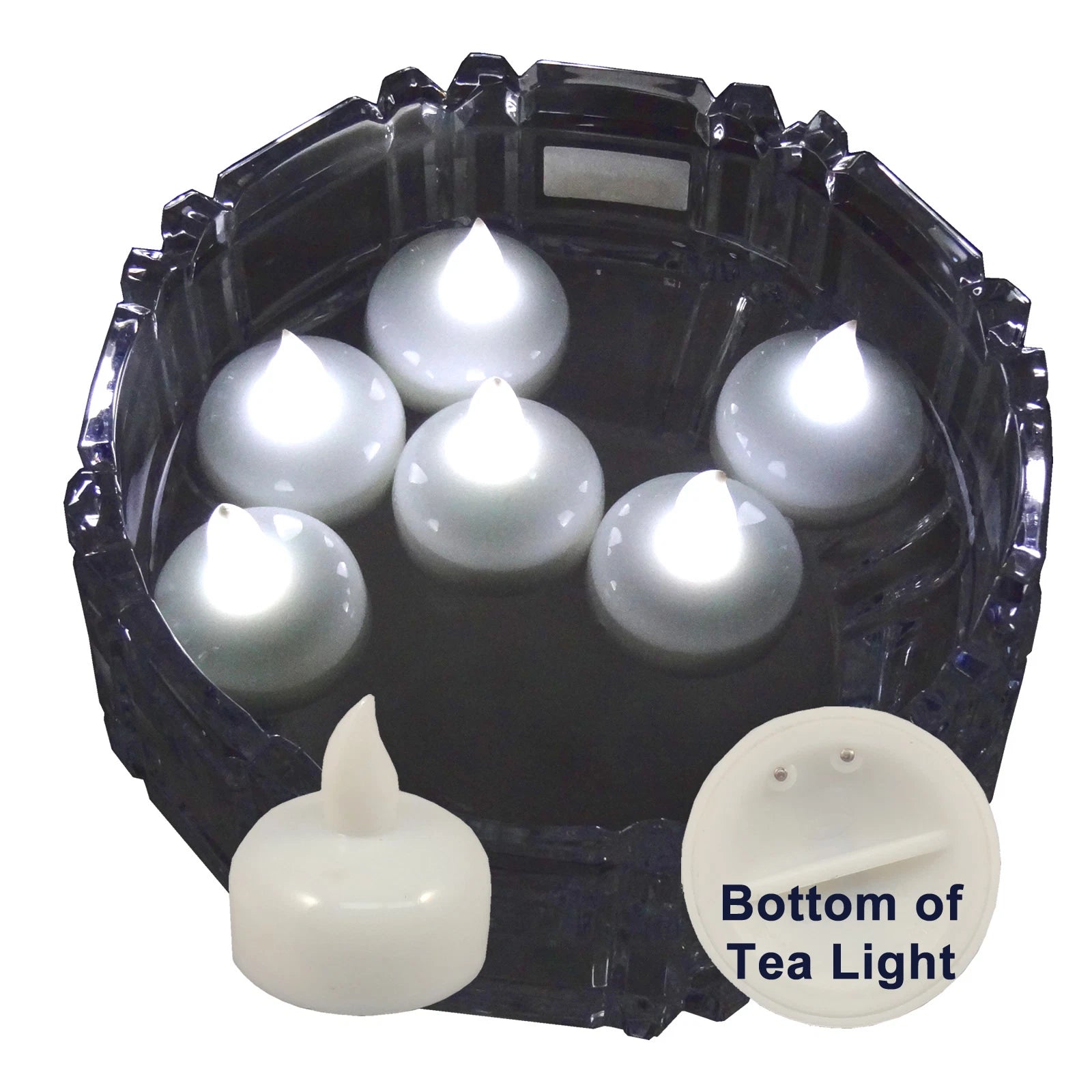 6 Flameless Floating LED tealight Candle Battery operated WHITE tea lights NEW