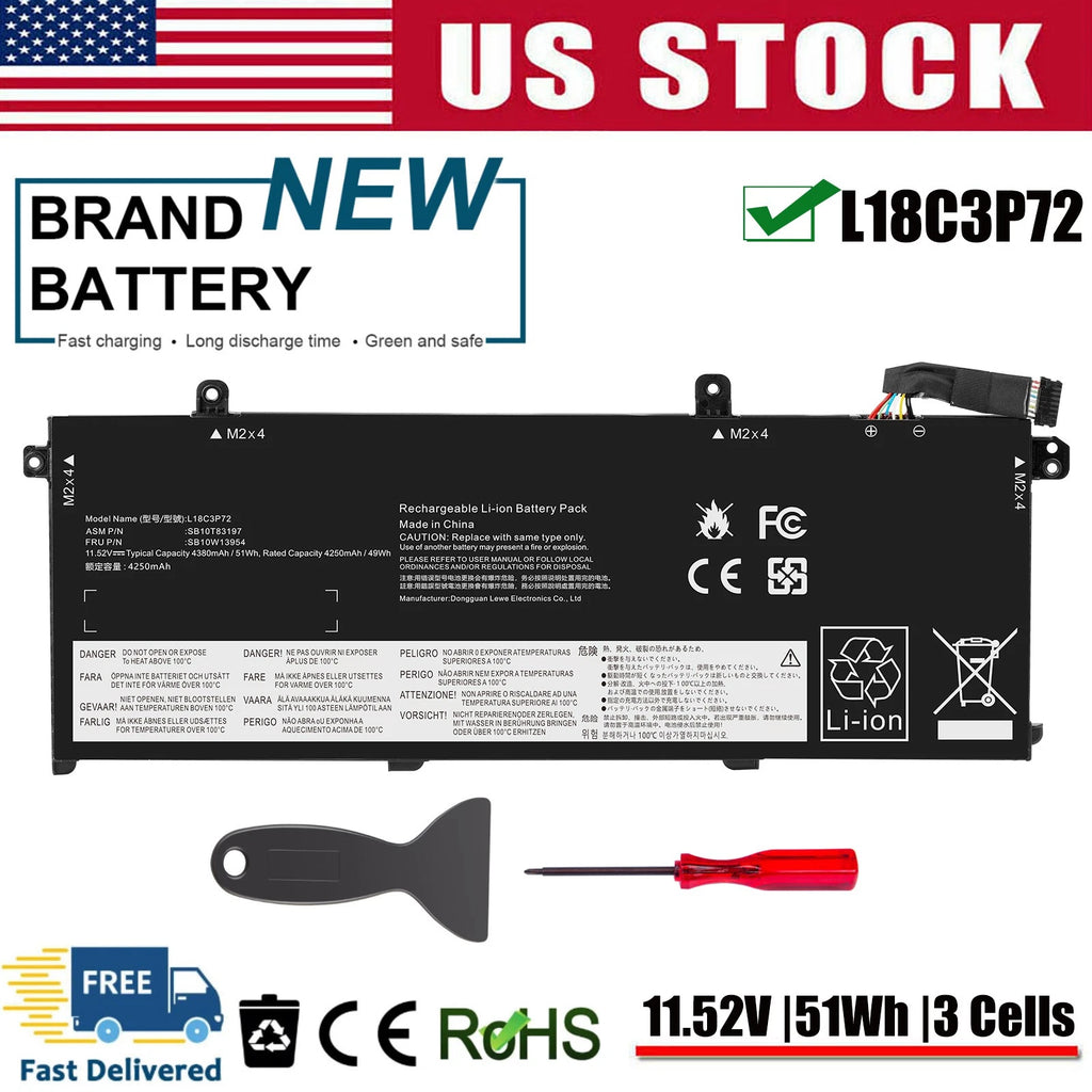 ?LOT L18C3P72 L18L3P73 Battery For Lenovo ThinkPad T490 T495 T14 Gen 1st Gen 2nd