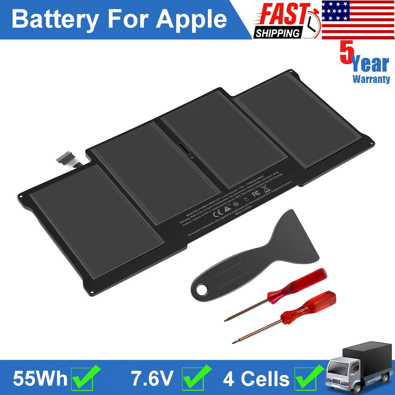 A1496 A1466 Battery for MacBook Air 13'' A1369 A1466 2011 2013 2014 2015 2017