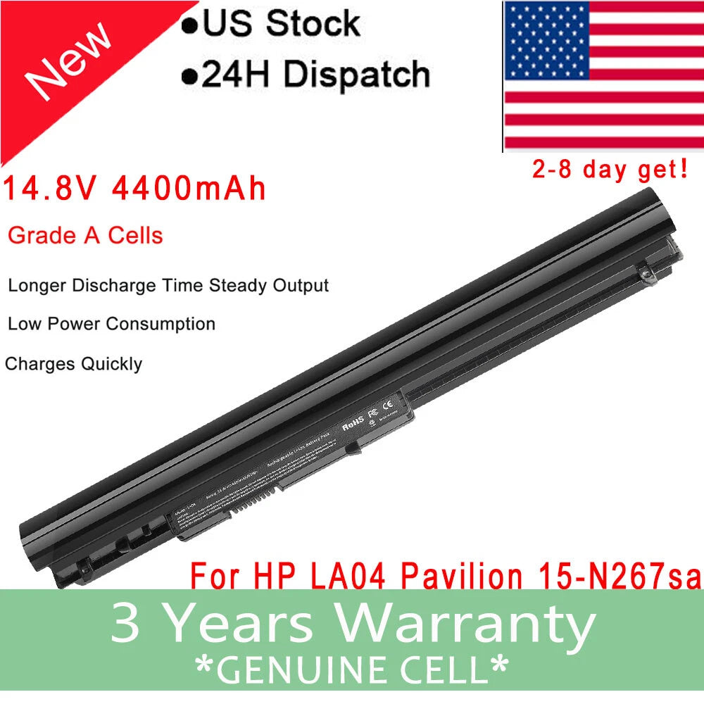 8Cells For HP LA04 Laptop Battery 776622-001 28460-001 752237-001 TPN-Q129