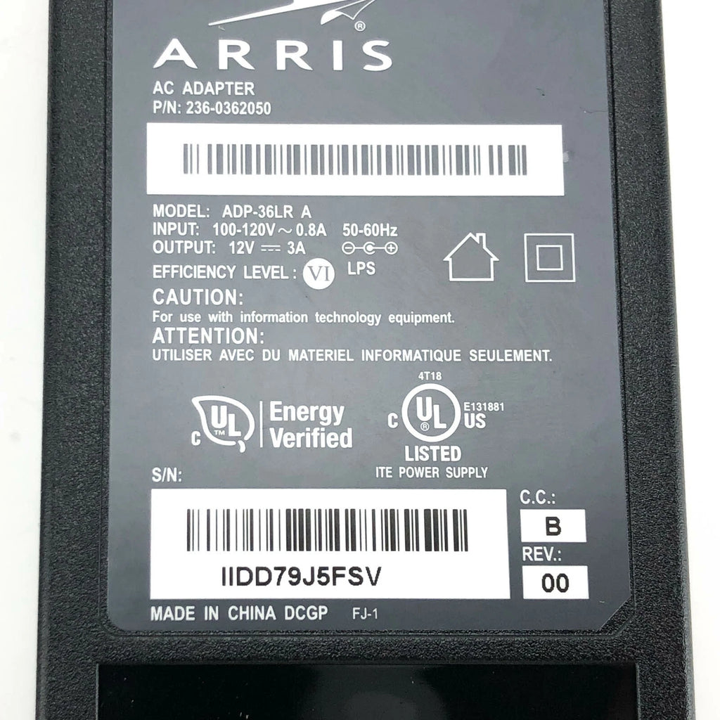 NEW Genuine Arris ADP-36LR A AC Power Supply Adapter 236-0362050 36W 12V 3A