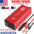 Peak 2000W Car Power Inverter DC 12V to AC 110V Converter Adapter Charger Outlet