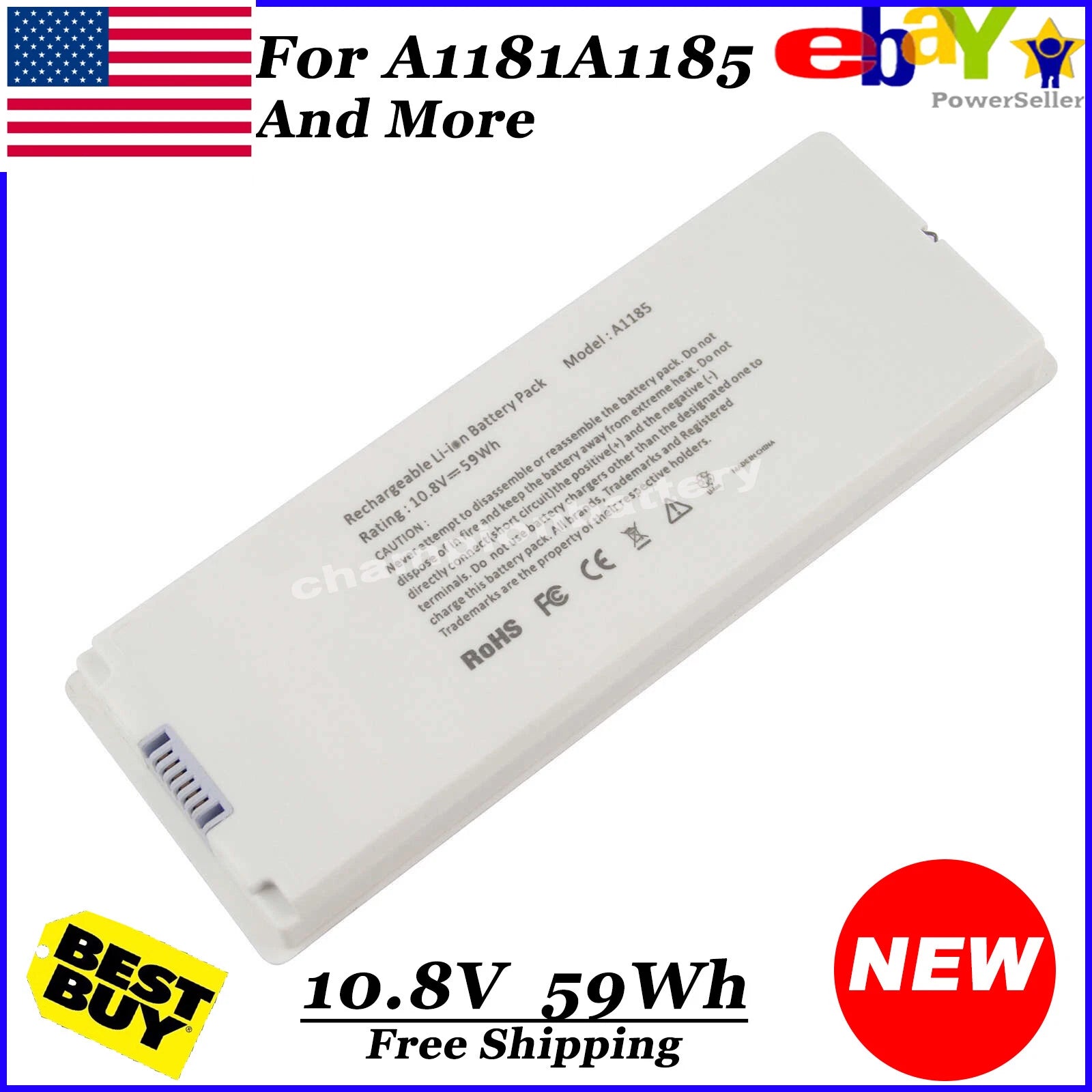 A1181 A1185 Battery For Apple MacBook13" MA255LL/A 020-5071-B MA566 MA561