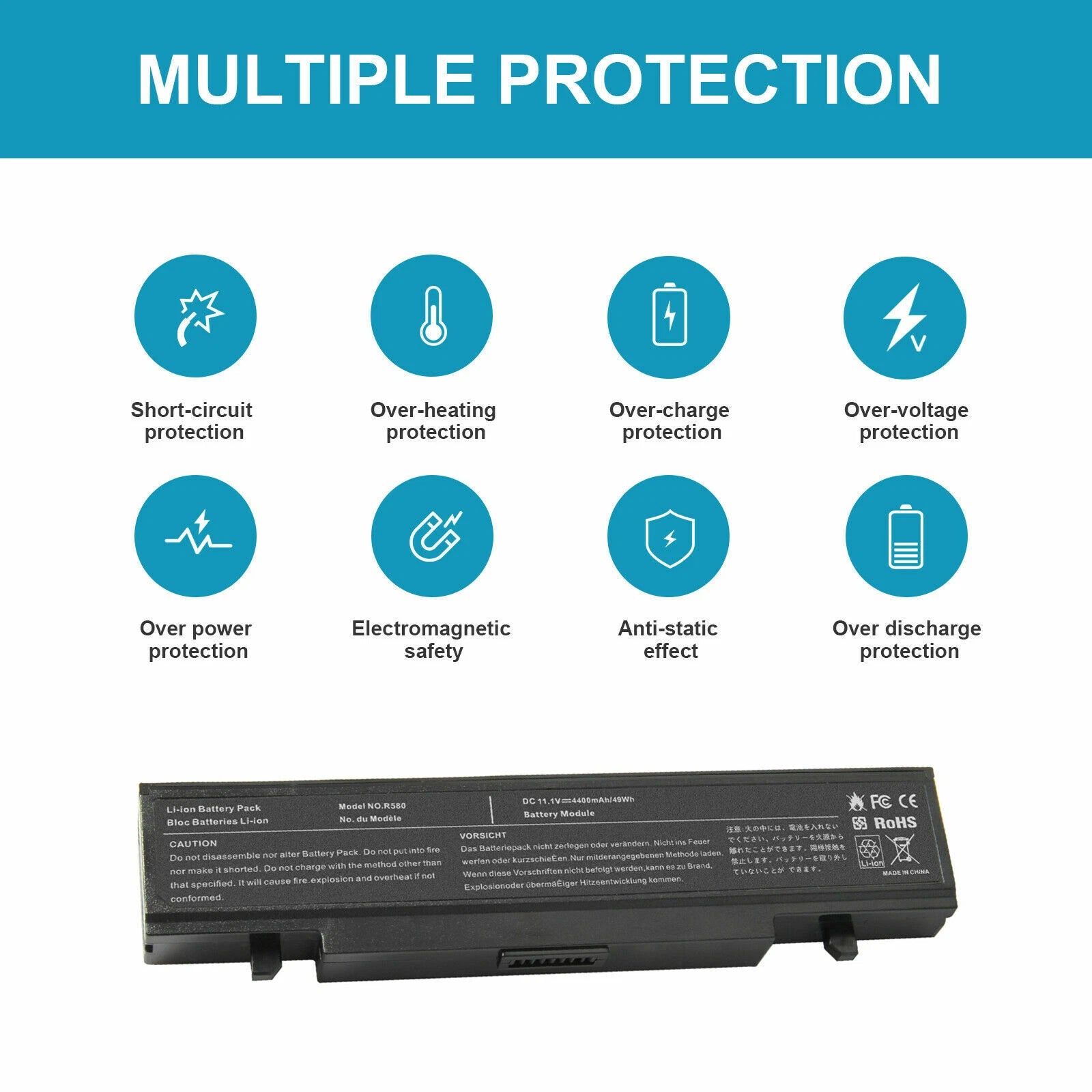 Battery for Samsung AA-PB9NC5B AA-PB9NC6B AA-PB9NS6B AA-PL9NC2B R540 RV510 RV511