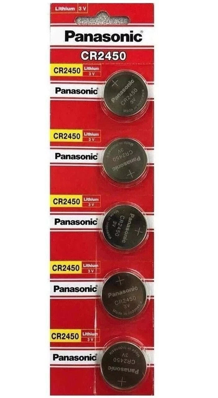 5 x Fresh New Panasonic CR2450 CR 2450 3v LITHIUM Coin Cell Battery Exp. 2033