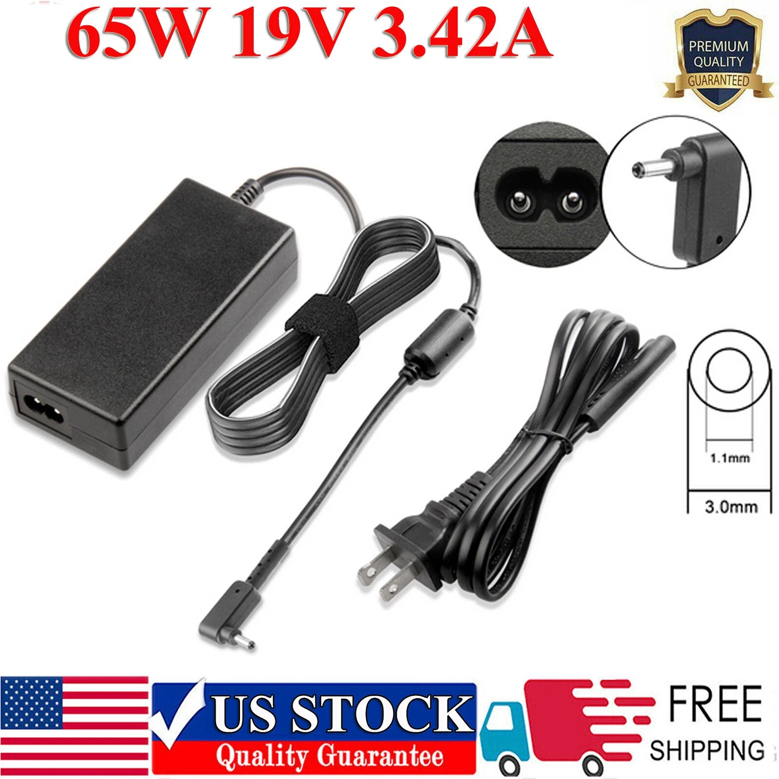 65W AC Power Adapter Charger For Acer Aspire 3 A315-23 A315-35 A314-22 A315-22