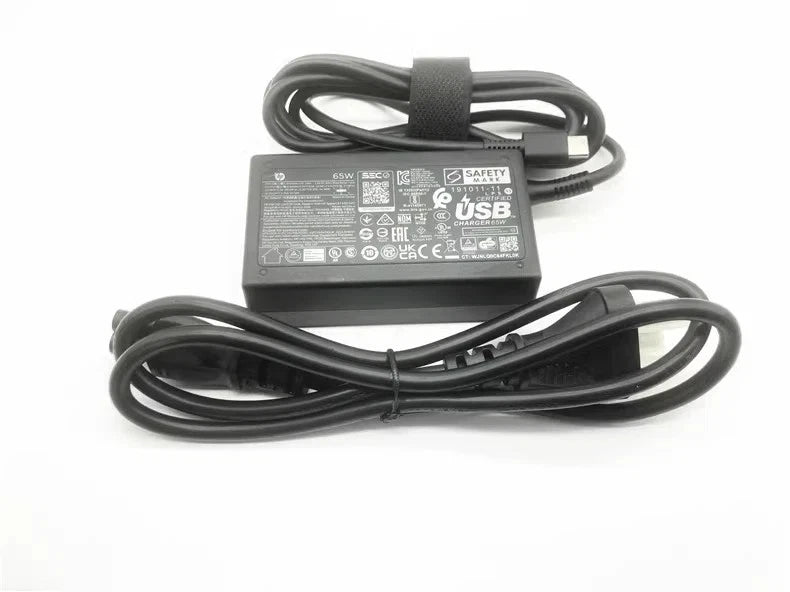 Genuine 65W USB C Type C AC Adapter Charger for HP EliteBook x360 830 840 850 G5