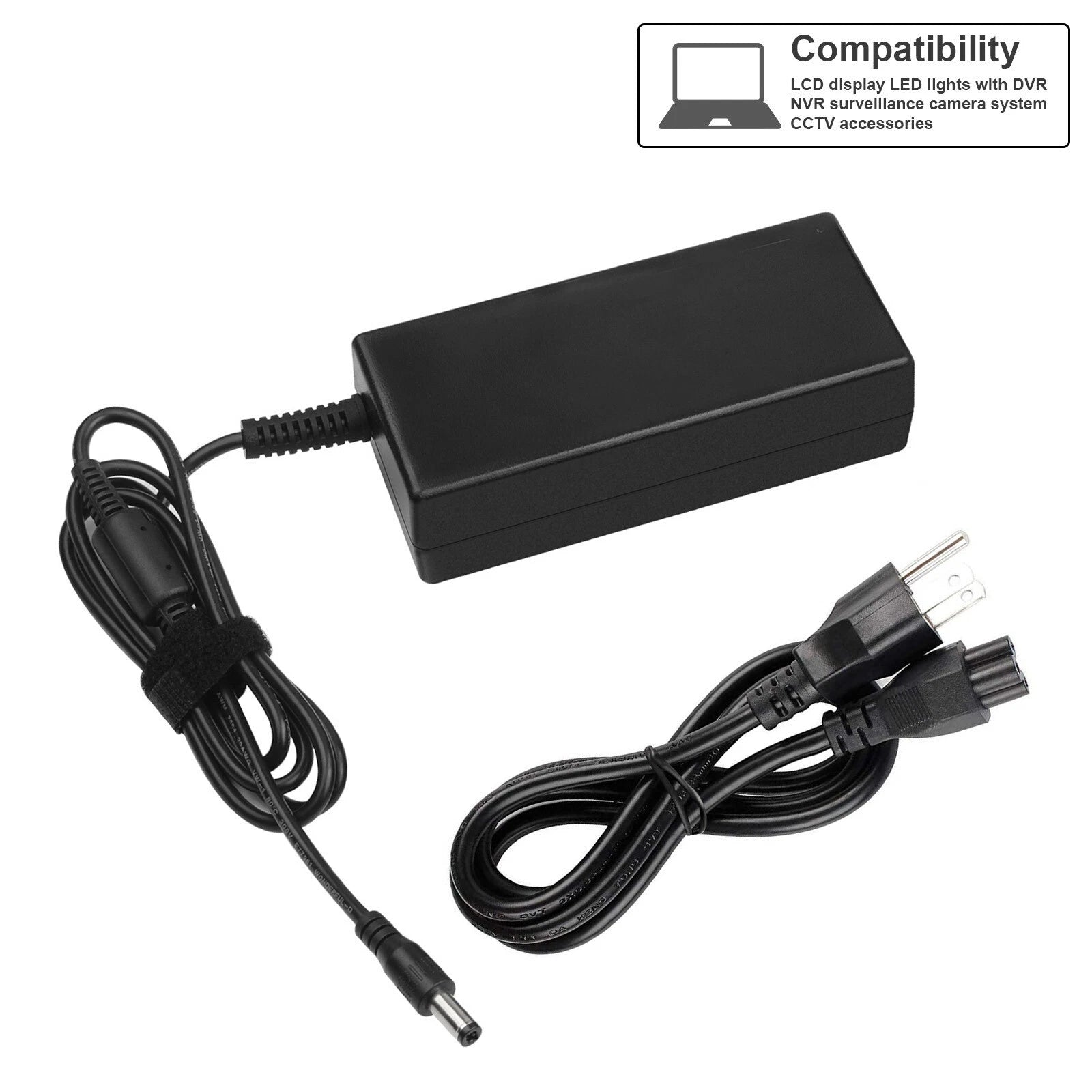 12V 5A 60W AC DC Adapter Power Supply Cord Charger 5.5mm*2.5mm US Plug Universal