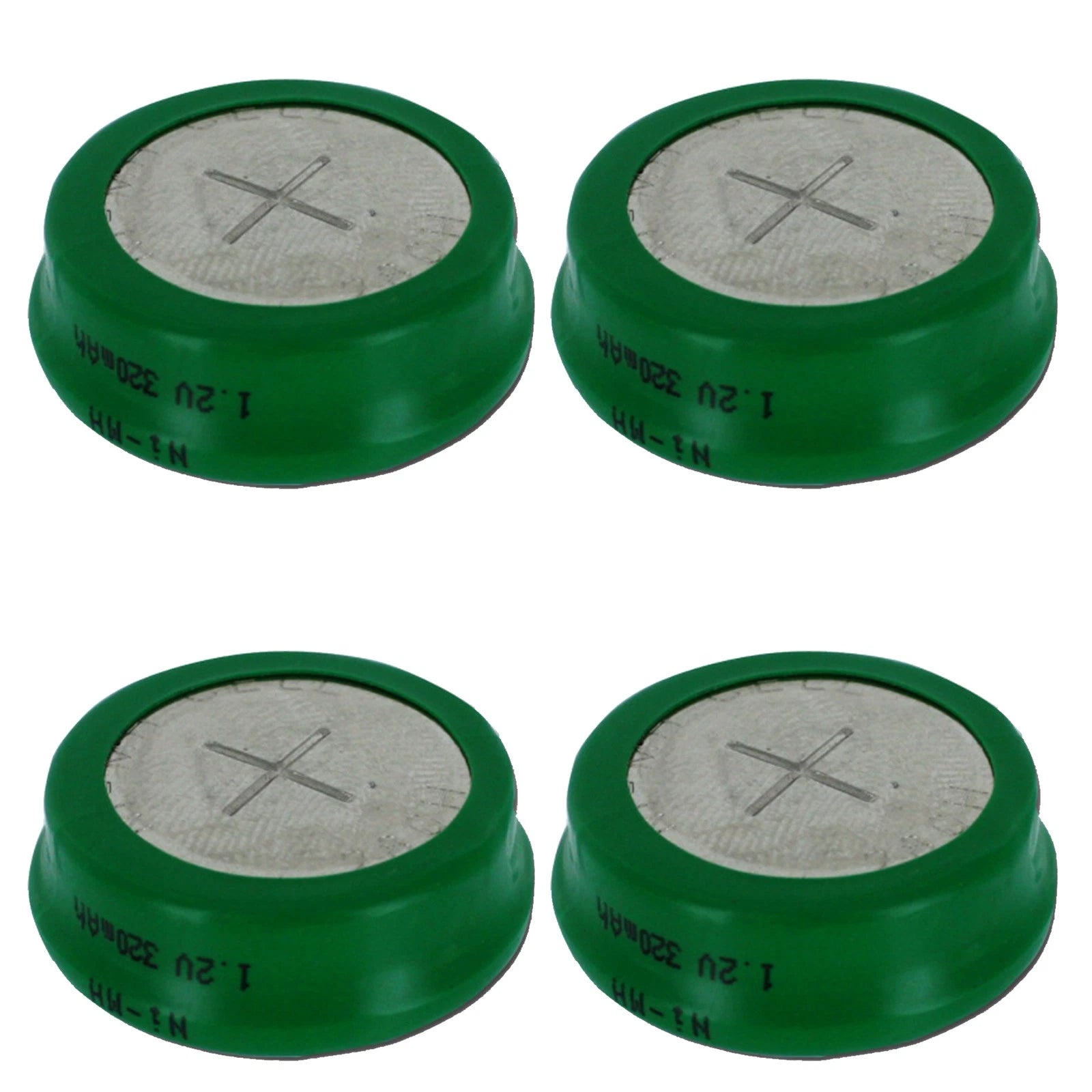 4pcs Coin Button Rechargeable Battery 320mAh NiMH 1.2V Flat Top Cell