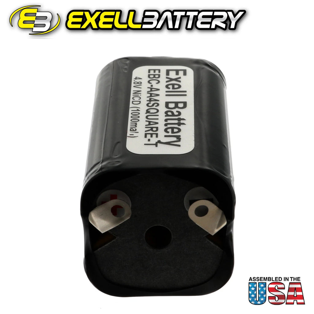 Exell Custom 4.8V 1000mAh NiCd 4xAA Square Battery Pack with Tabs