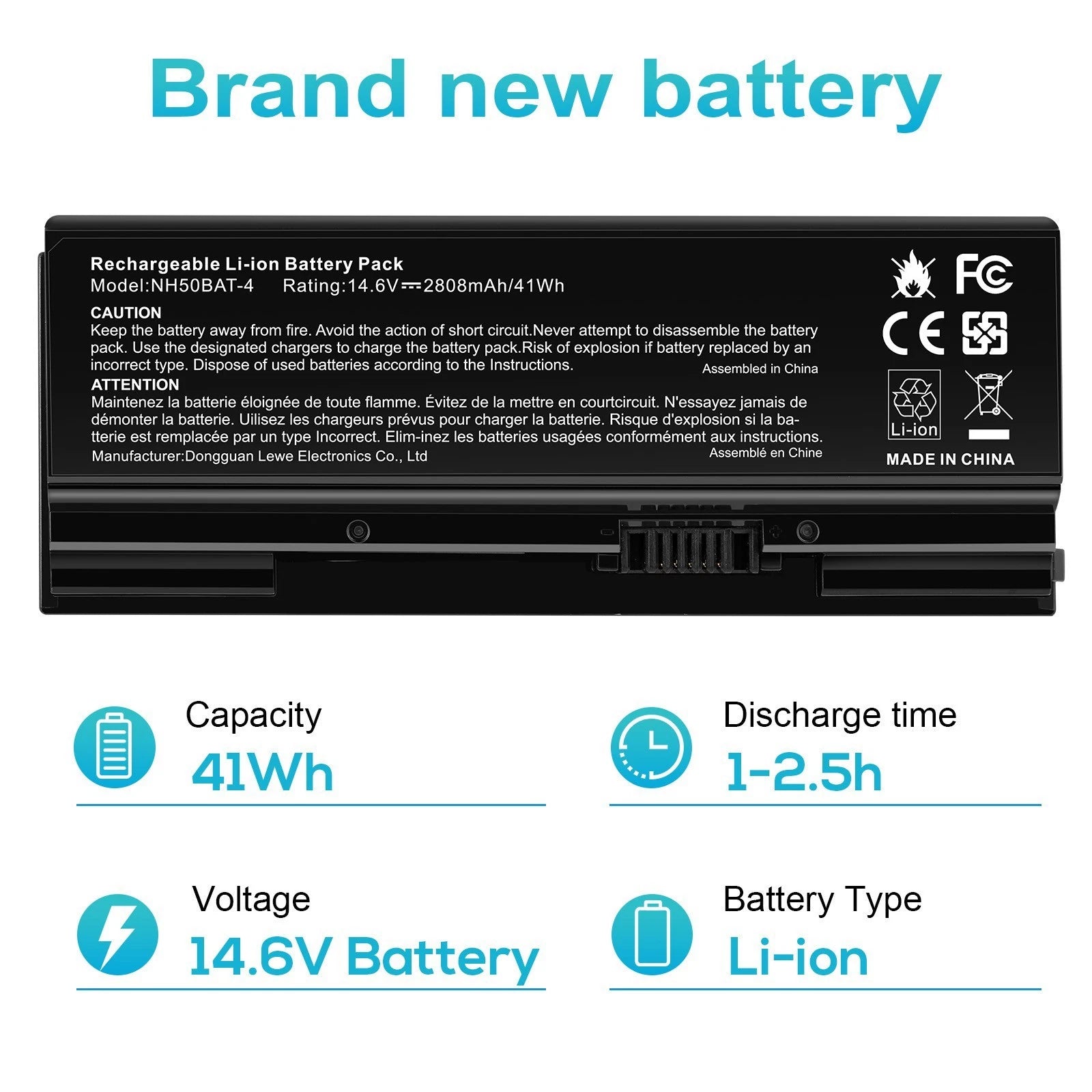 NH50BAT-4 Battery For Clevo 6-87-NH50S-41C00 NH50RH NH55EDQ NH58EDQ NH70 G70R