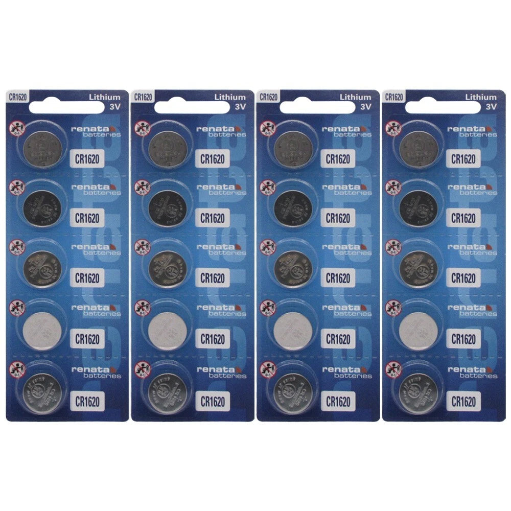 Renata CR1620 3 Volt Replacement Battery 20 Pcs
