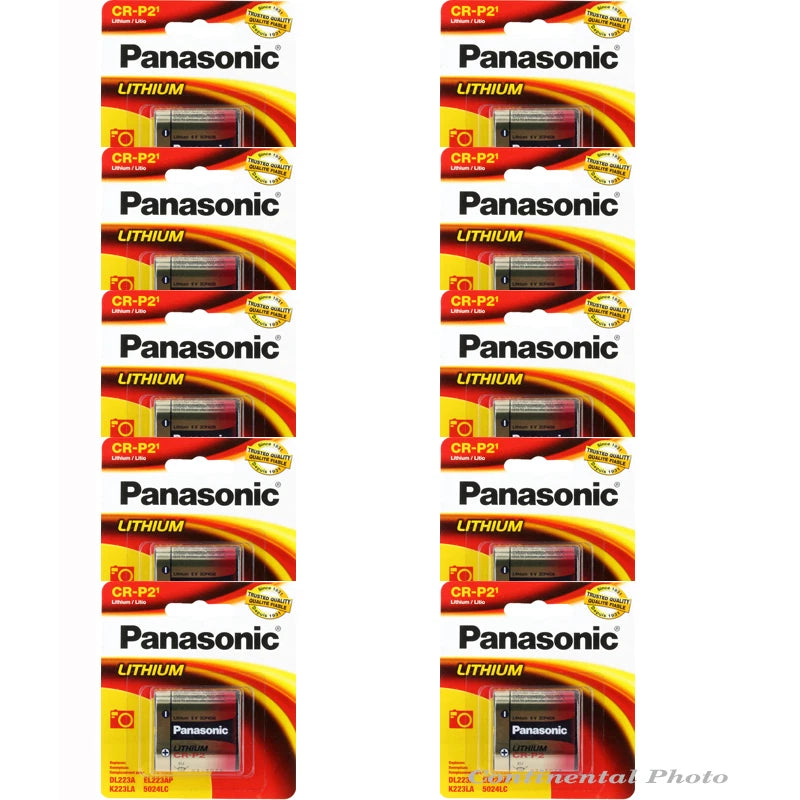 10 x Panasonic CRP2, EL223, K223LA, 5024LC 6v Lithium Batteries