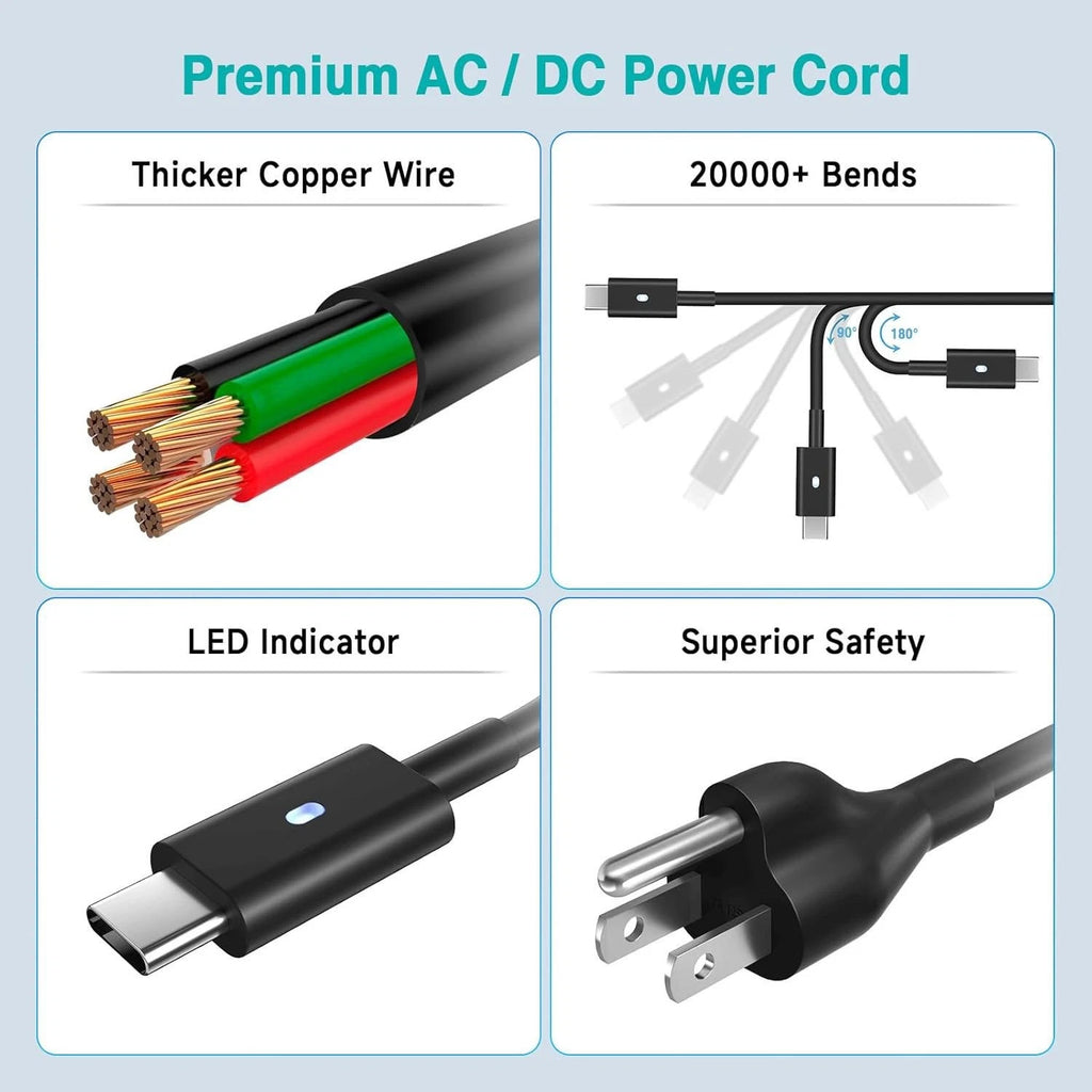 130W USB-C Laptop Charger Power Adapter for Dell XPS 15 2-in-1 9575 17 9700