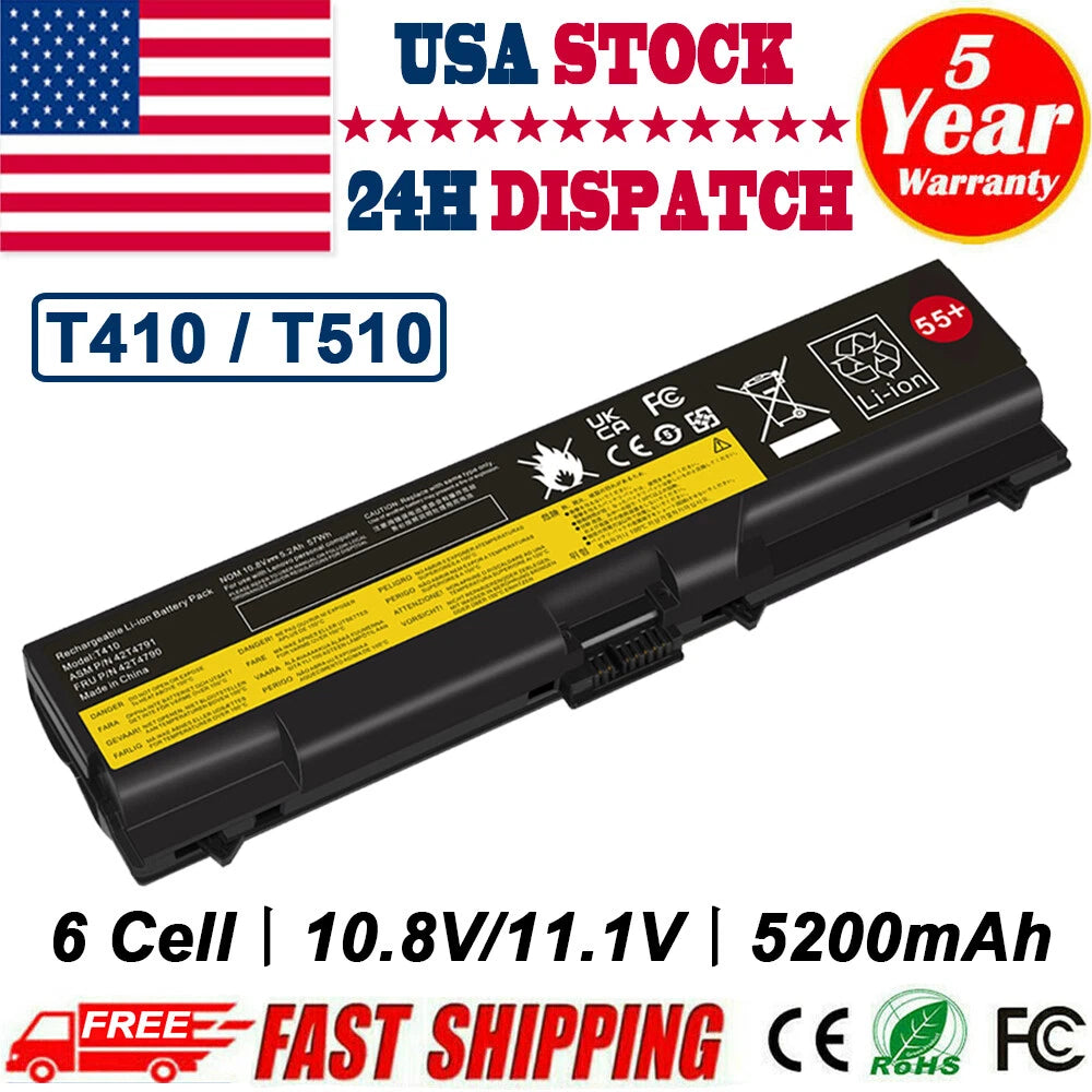 Battery for IBM Lenovo ThinkPad T410 T410i T420 T420i T510 42T4753 E420 PC Fast