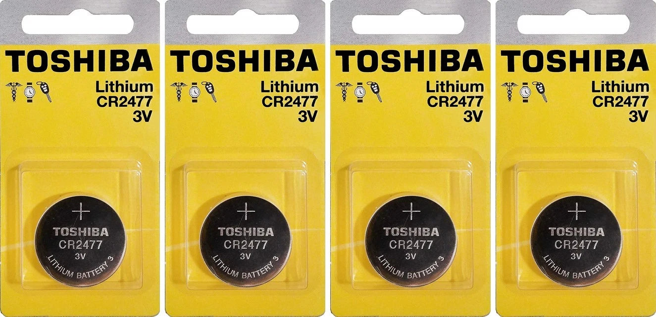 4 Toshiba CR2477 2477 Lithium Coin Cell 3V Batteries