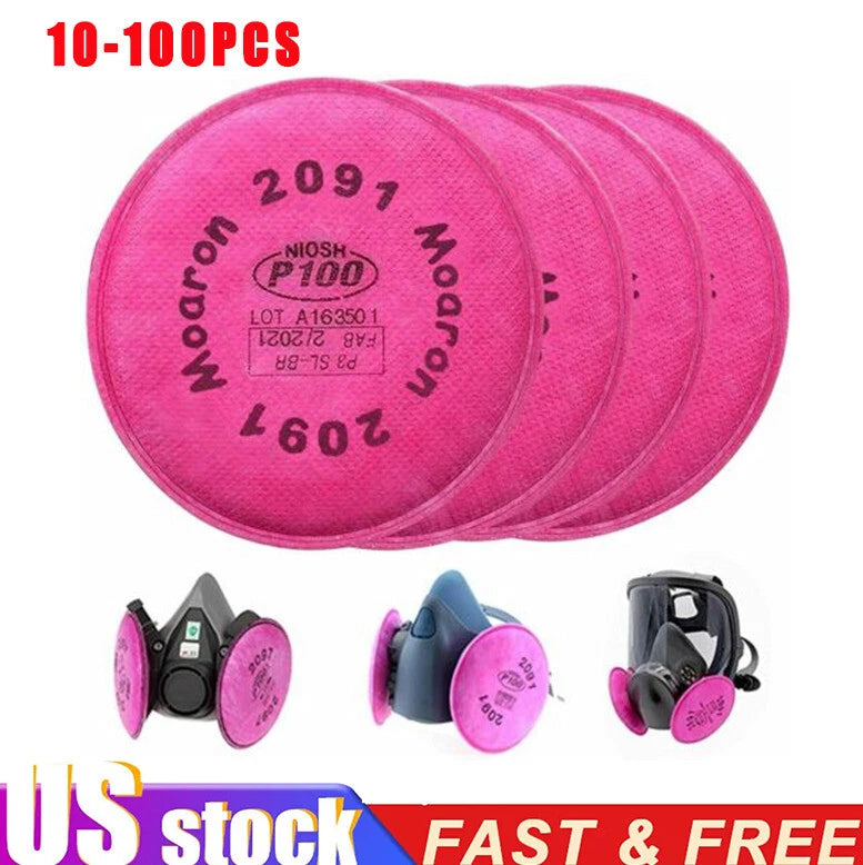 US 10-100PCS 2091 P100 Particulate Filters 5000, 6000, 7000 and FF-400 Series