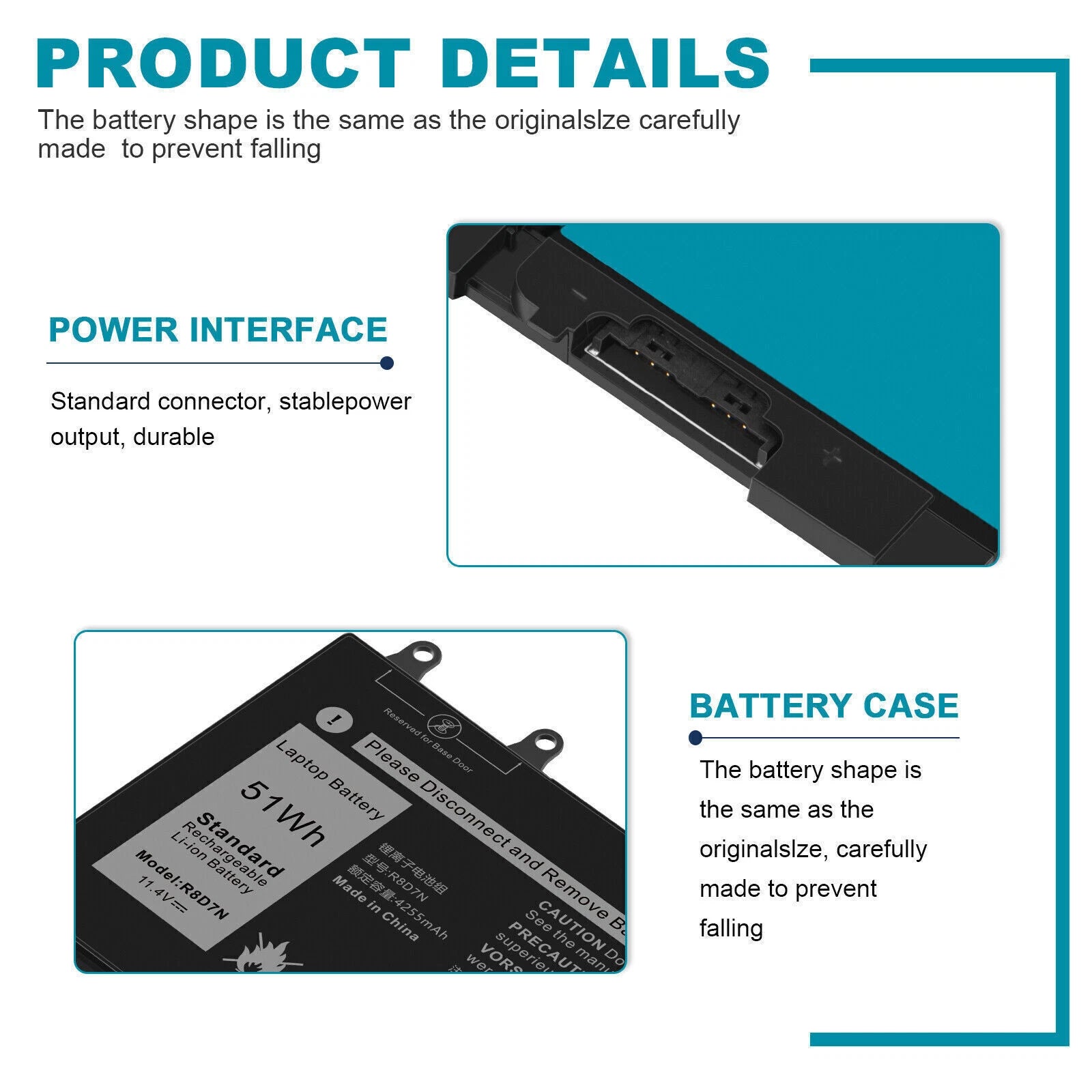 Lot R8D7N Battery For Dell Precision 3540 Latitude 5400 5500 7590 7591 7791 2IN1