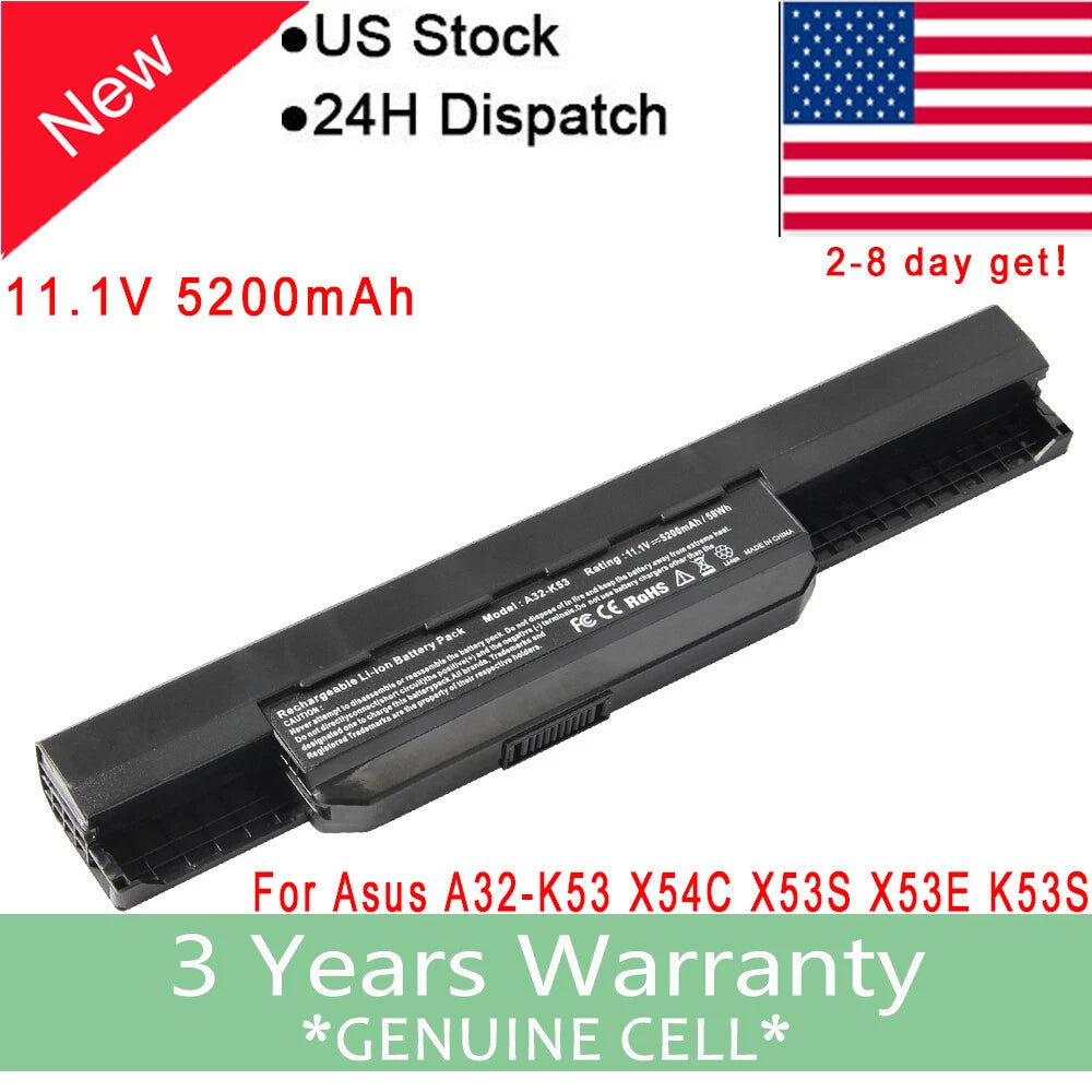 NEW Battery pack A32-K53 A41-K53 For ASUS K53 K53E X54C X53S X53 K53S X53E 6Cell
