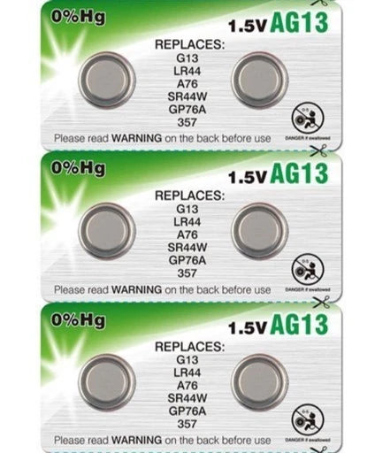 6 Camelion AG13 LR44 357 L1154 A76 Alkaline Batteries