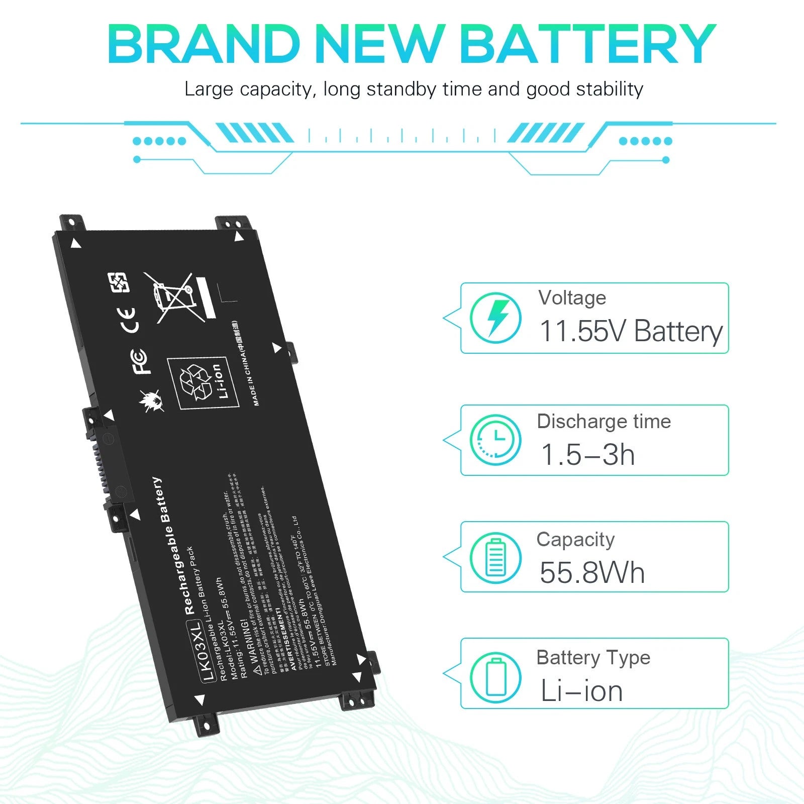 ?LK03XL Battery For HP ENVY X360 17-AE 17-CE 15-BP 15-BQ 916368-421 916814-855