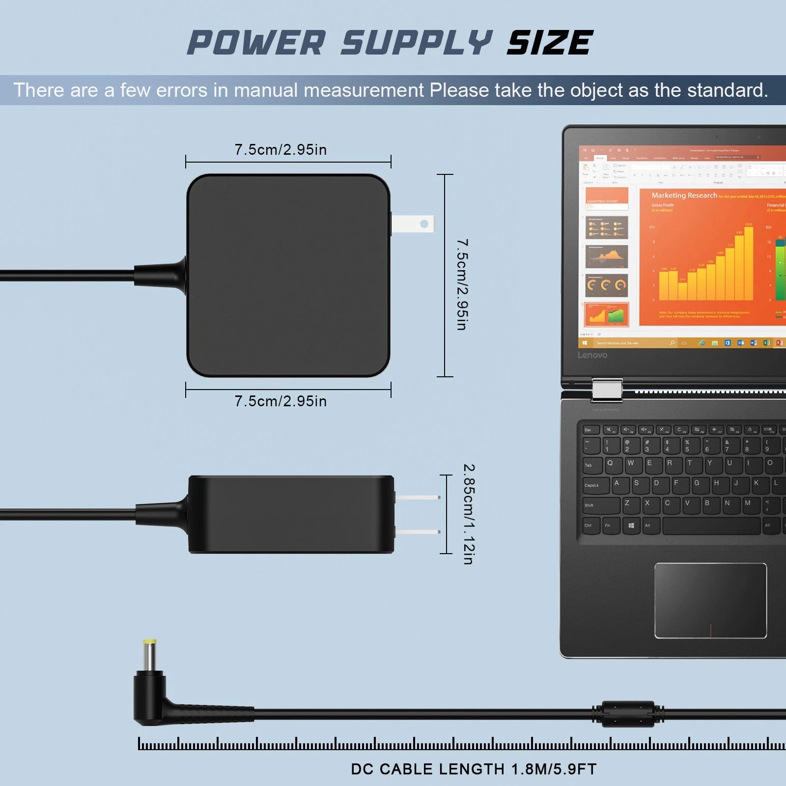 Lot 10PCS 65W AC Adapter for Lenovo IdeaPad 3 15IL05 330-14 330-15 330-17 510-15