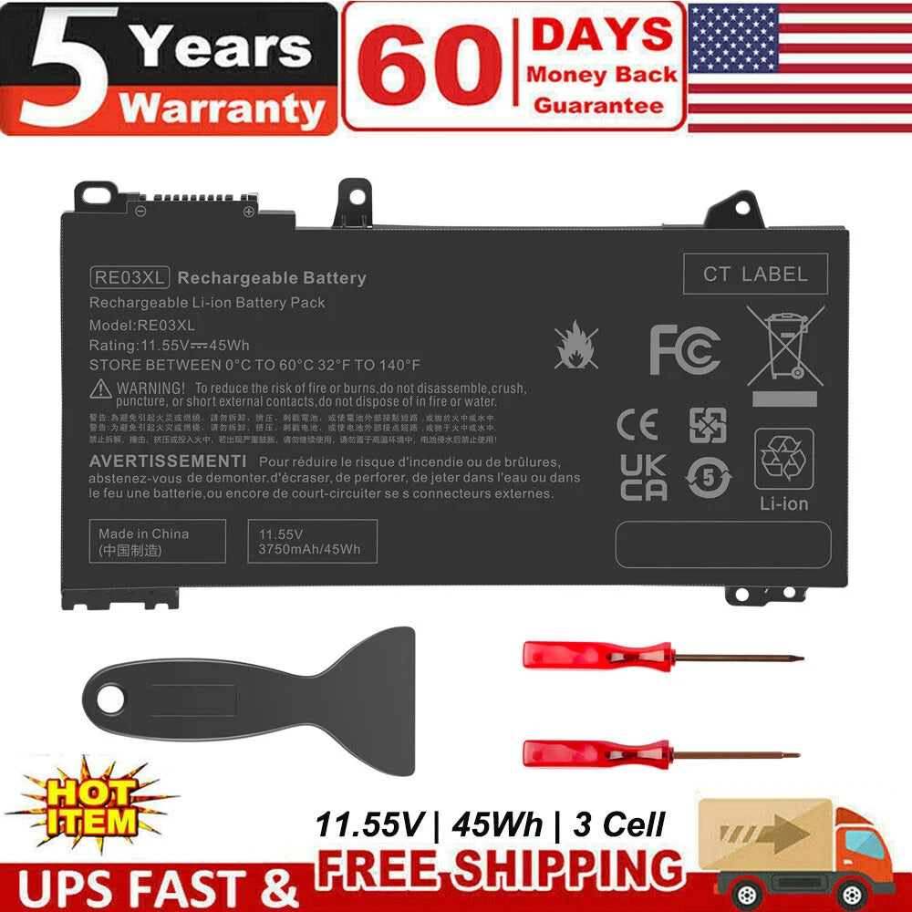 Battery RE03XL 45Wh for HP ProBook 430 440 445 450 455R G6 430 440 445 450 G7