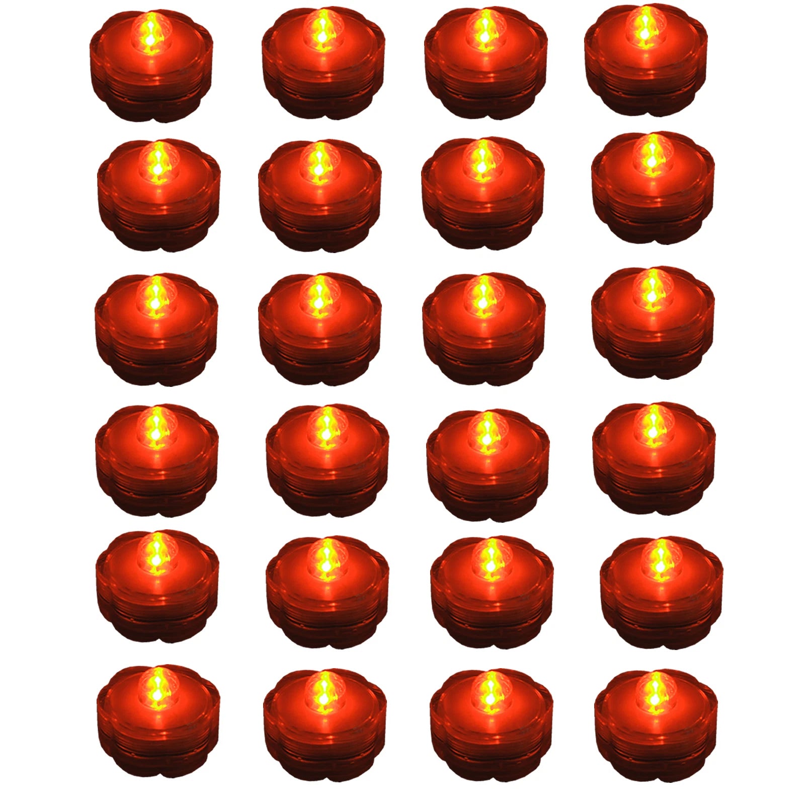 24 pc set ORANGE Jack-O-Lantern Pumpkin LED Battery Tea Light~HALLOWEEN~ FREE SH