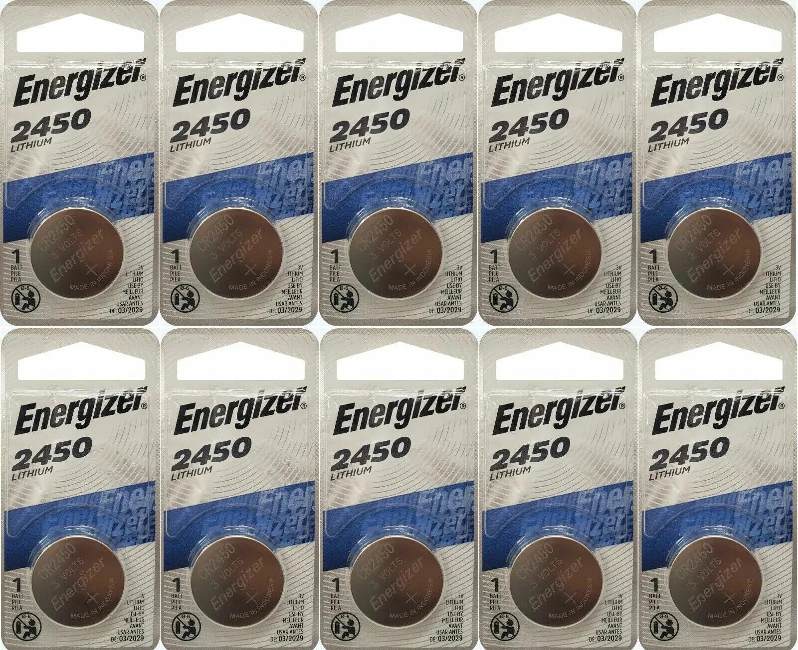 50 x Packs Energizer CR2450 ECR2450 CR2450 3V Lithium Coin Cell Button Battery