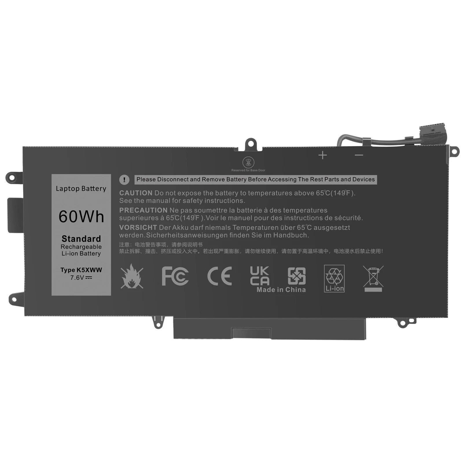 Battery K5XWW 60Wh 7.6V For Dell Latitude 7389 7390 L3180 5285 5289 2 in 1 71TG4