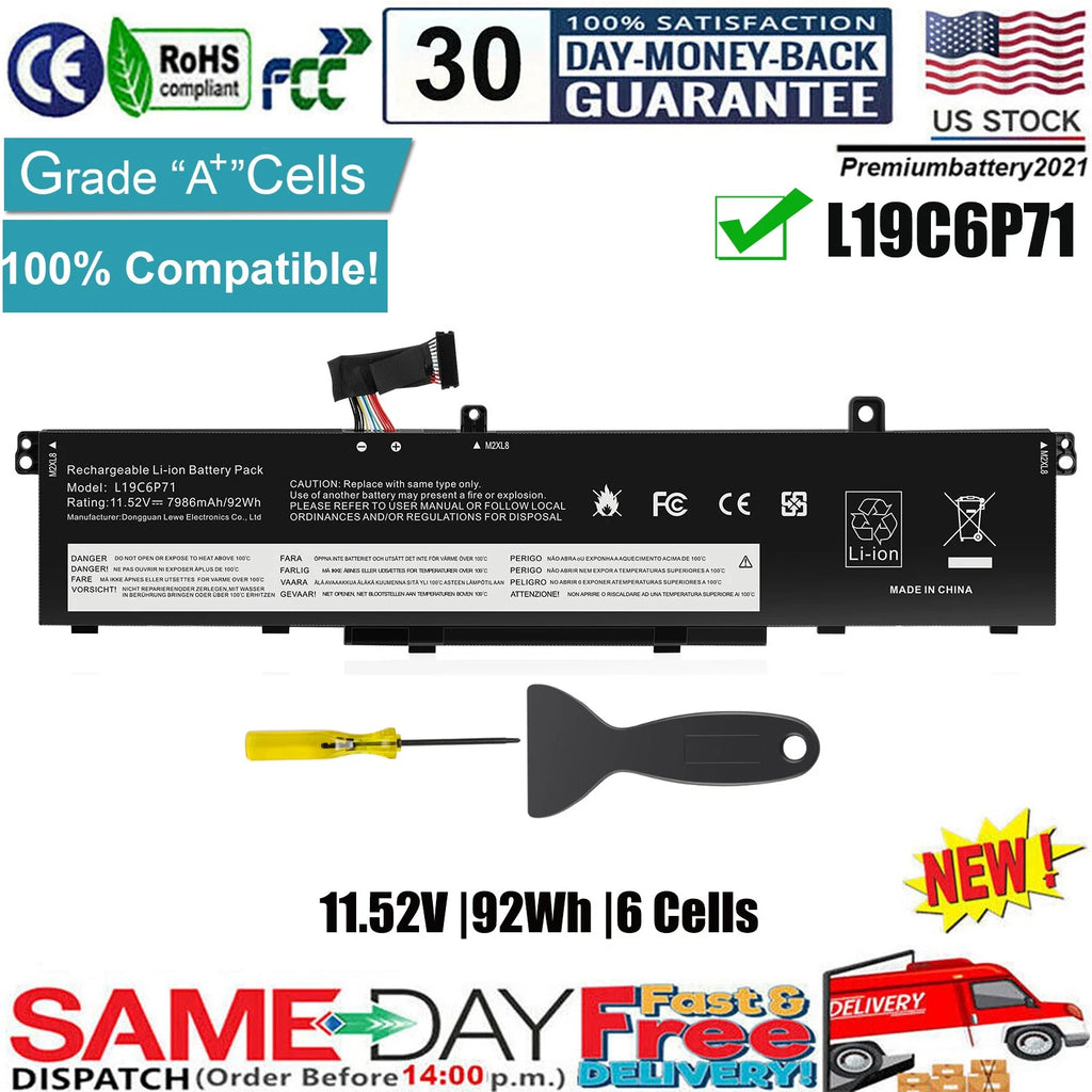 ?New L19C6P71 battery For Lenovo ThinkPad P15 P17 2nd Gen L19L6P71 5B10W13958