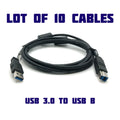 LOT of 10 NEW Branded 6' ft SuperSpeed USB 3.0 B Type Computer Printer SS Cable