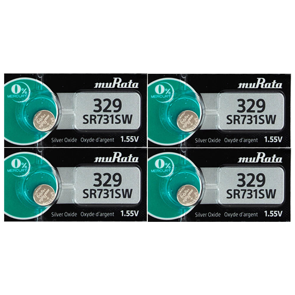 329 Murata Silver Oxide Batteries 1.55V 4pcs