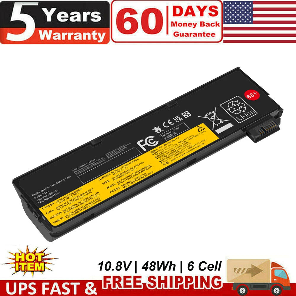 For Lenovo ThinkPad X240 T440 T450 X250 X260 T460 Battery 68++ 45N1127 48Wh