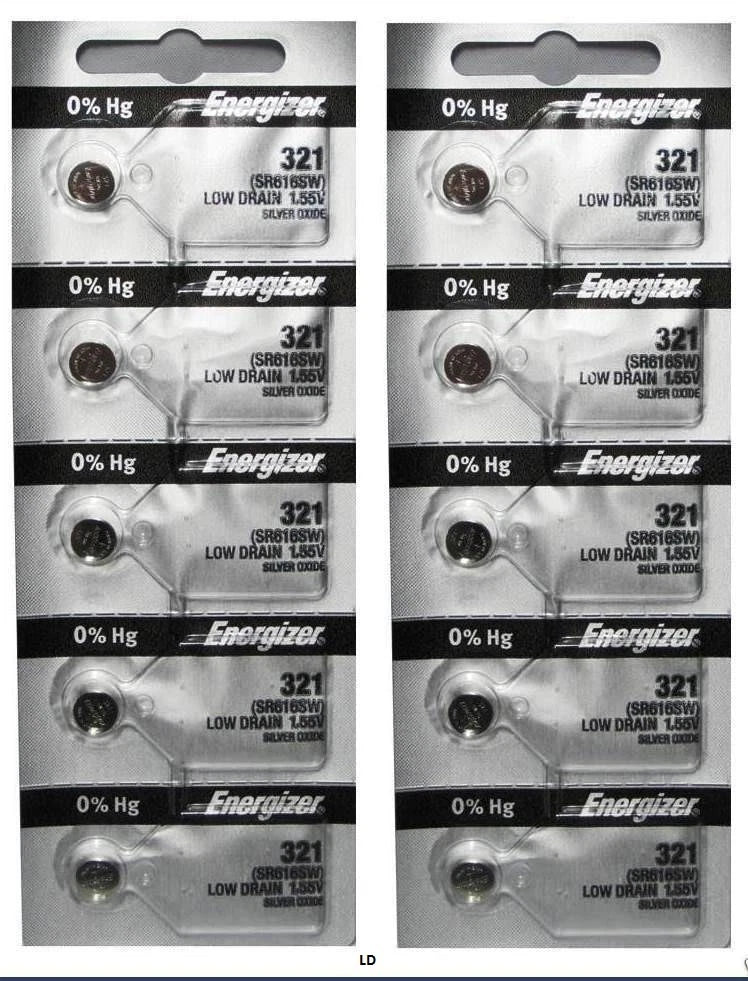 ENERGIZER 321 SR616SW SR616 SILVER OXIDE (2piece) Watch Battery AuthorizedSeller