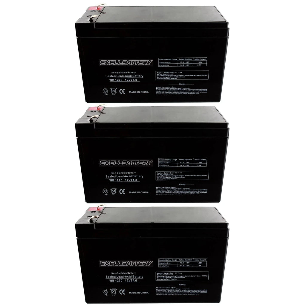 NEW 3pc 12V 7Ah SLA Battery EB1270F1 For UB1270, 40800, PS1270